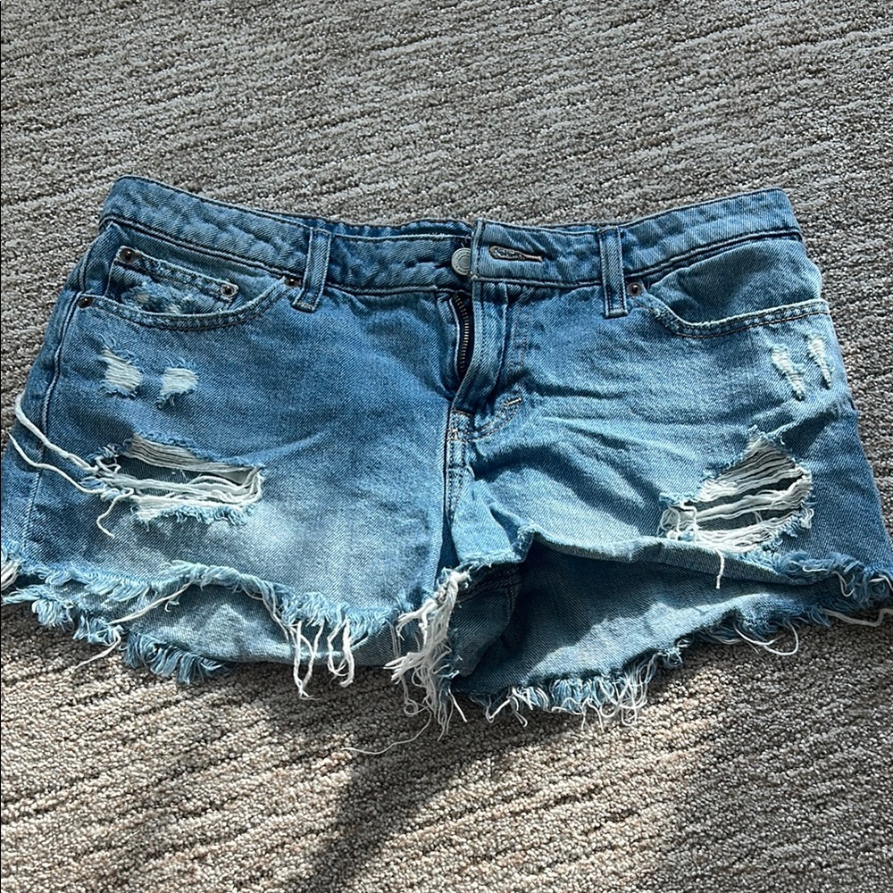 Lucky Brand Blue Distressed Jean Shorts